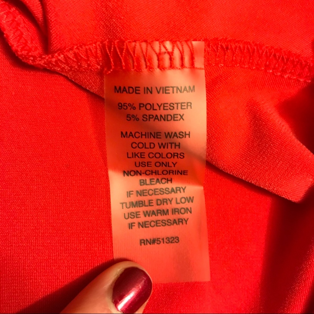 ๐ธ5/$30๐ธ Chaus Red Rhinestone Asymmetrical Top, EUC, S - Picture 8 of 13